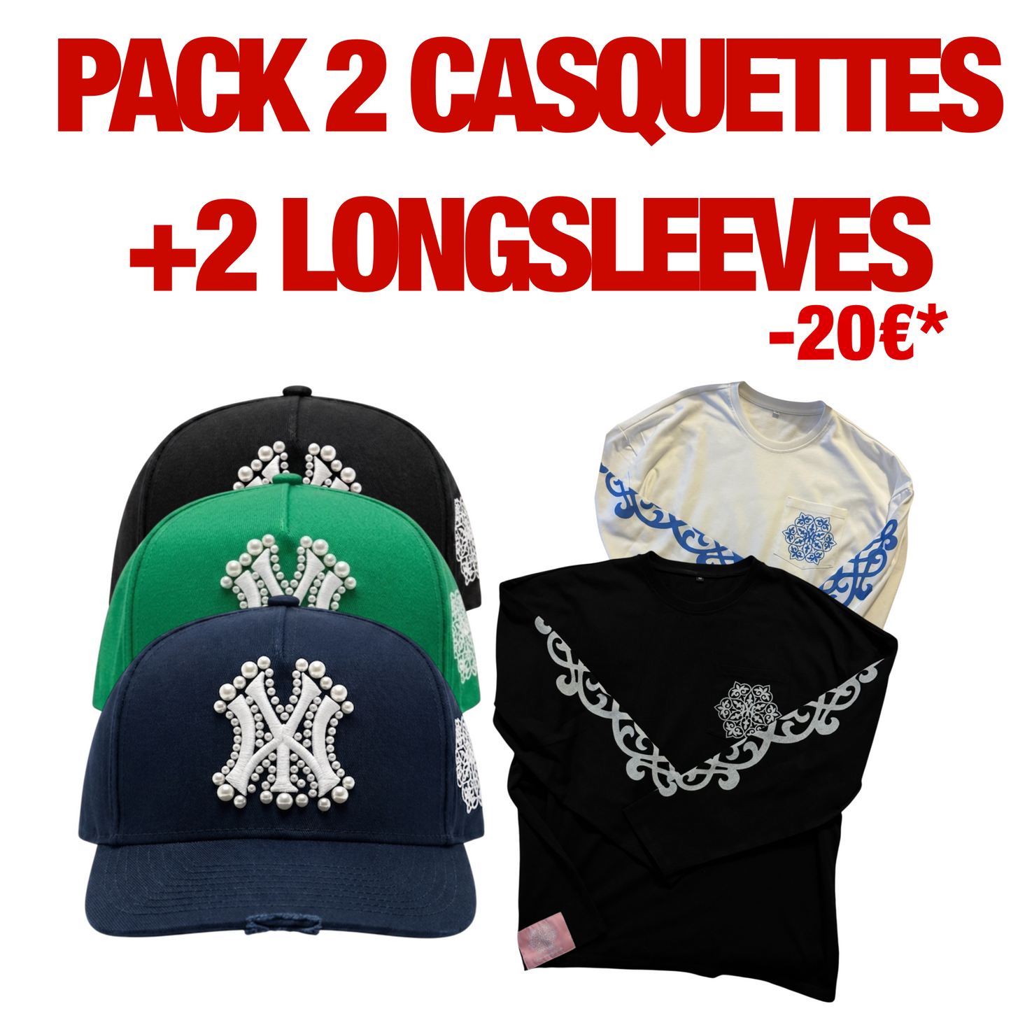 Pack 2 Longsleeve+ 2 Casquettes
